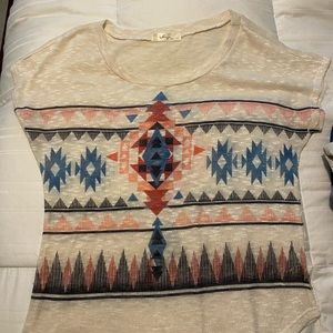 Aztec print knit top